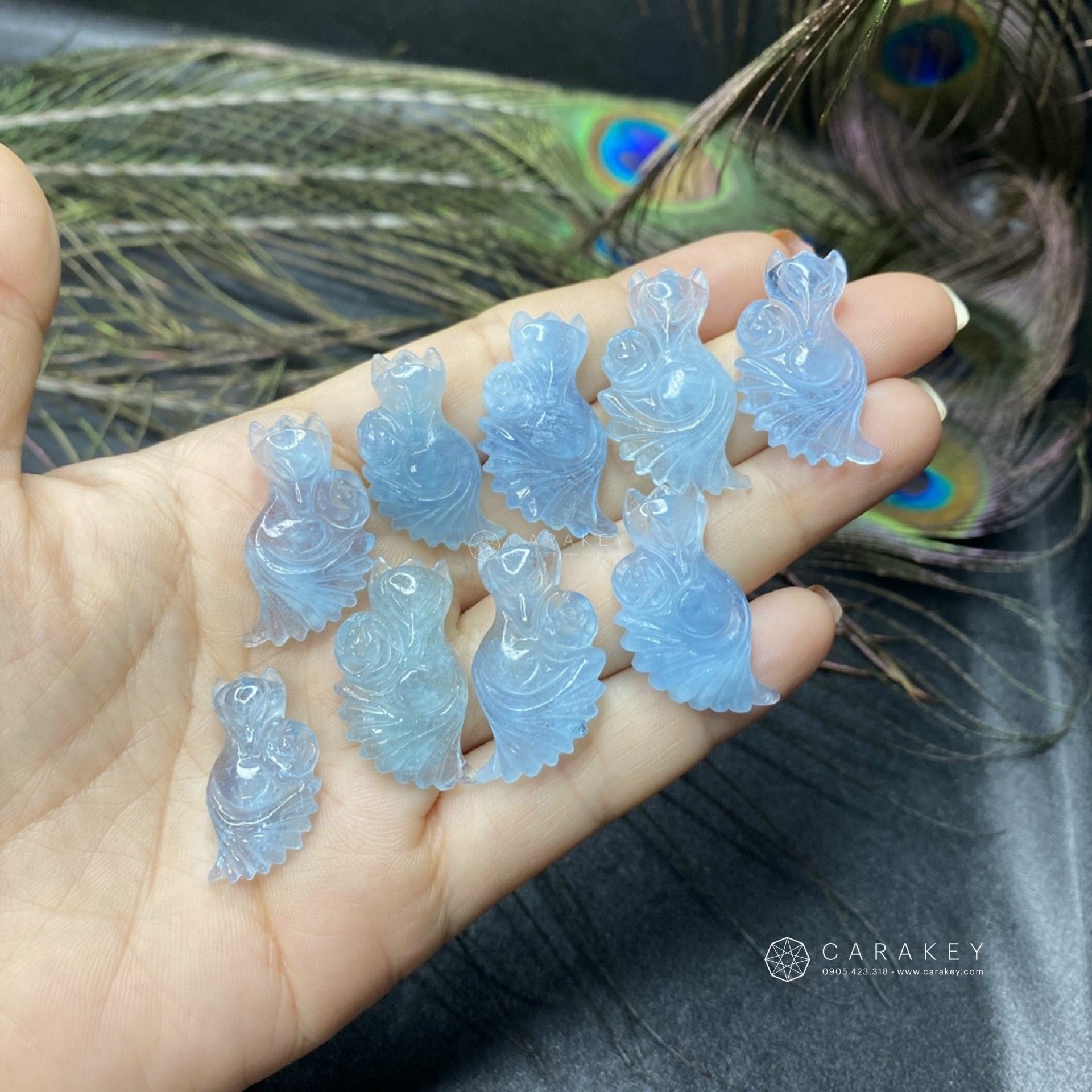 Mặt dây chuyền hồ ly đuôi dài đá aquamarine, Mặt dây chuyền đá quý, mặt dây chuyền hình túi tiền, mặt dây chuyền đá phong thủy, mặt dây chuyền đá thạch anh, mặt dây chuyền đá thạch anh tóc đen, mặt dây chuyền đá quý phong thủy