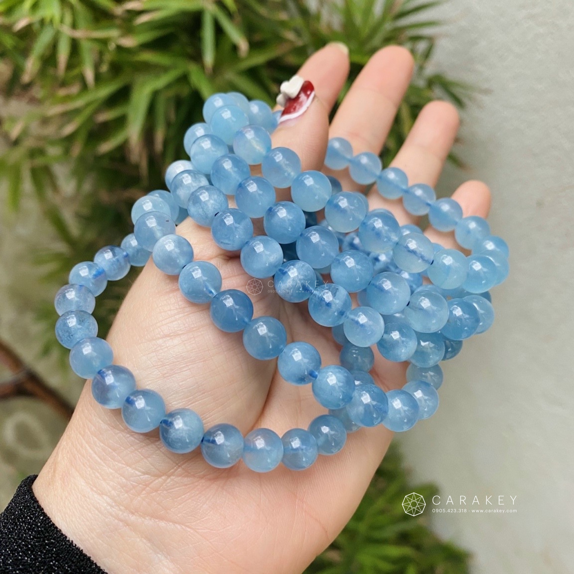 Vòng tay thạch anh aquamarine