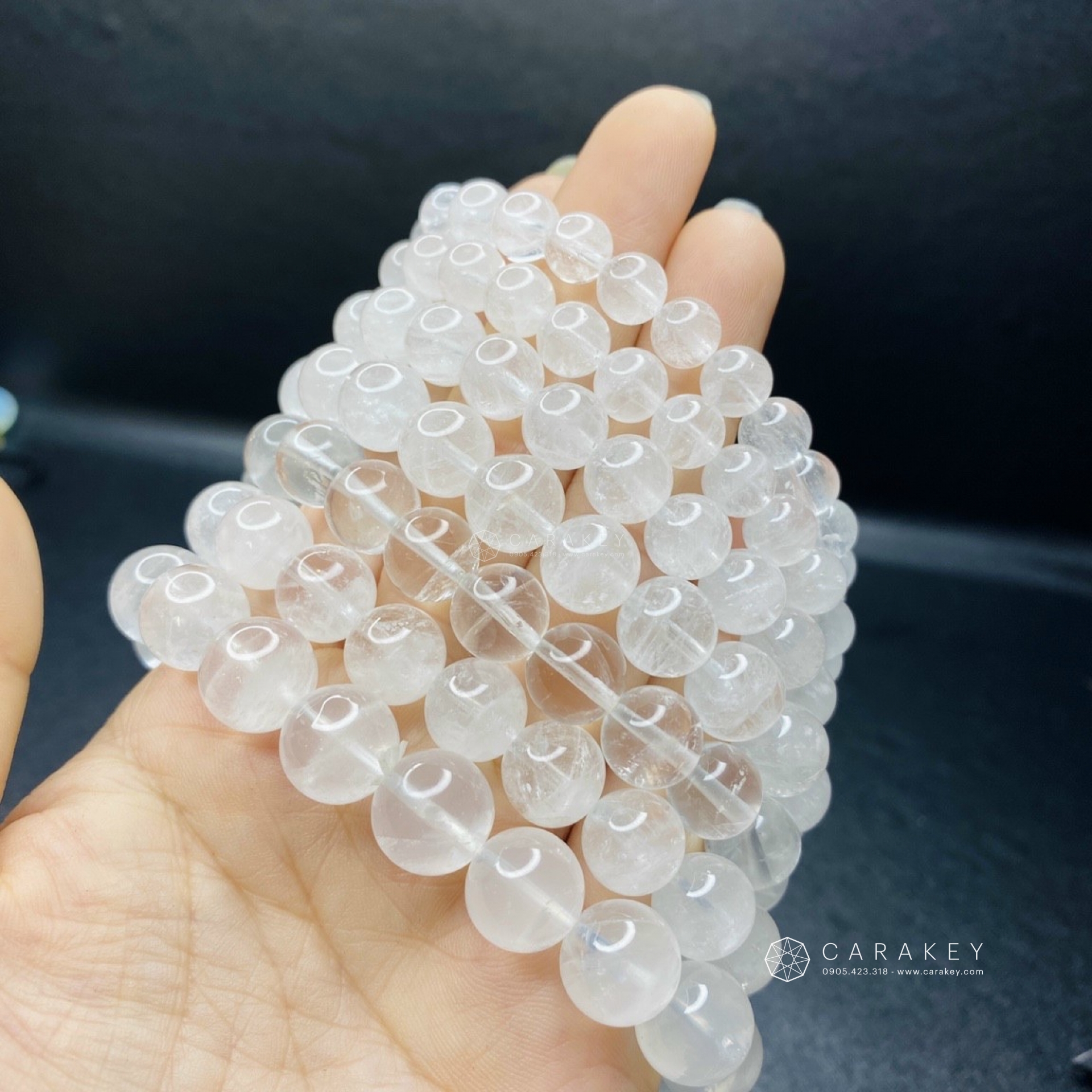 Vòng tay đá thạch anh trắng trong, Vòng tay đá quý, vòng tay đá thạch anh, vòng tay thạch anh aquamarine, vòng tay phong thủy, vòng tay đá phong thủy, vòng tay đá quý phong thủy, vòng tay đá thạch anh dâu tây