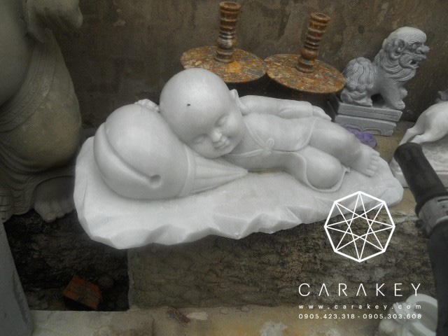 Tượng Chú Tiểu đá non nước, tượng đá, tượng bằng đá non nước, tượng đá trắng non nước, tượng chú tiểu bằng đá, tượng chú tiểu đá non nước, tượng chú tiểu đá cẩm thạch trắng, tượng đá nguyên khối