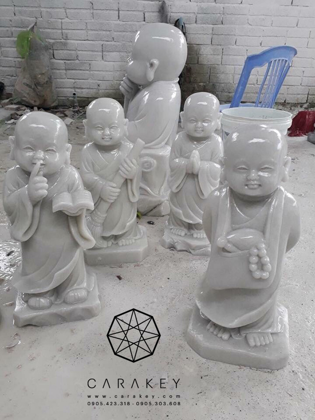 Tượng Chú Tiểu đá non nước, tượng đá, tượng bằng đá non nước, tượng đá trắng non nước, tượng chú tiểu bằng đá, tượng chú tiểu đá non nước, tượng chú tiểu đá cẩm thạch trắng, tượng đá nguyên khối