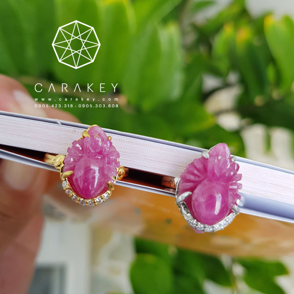 Nhẫn nhện ruby bọc bạc